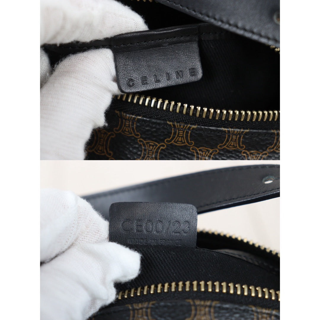 Rank A｜ CELINE Black Macadam Handbag ｜24062004