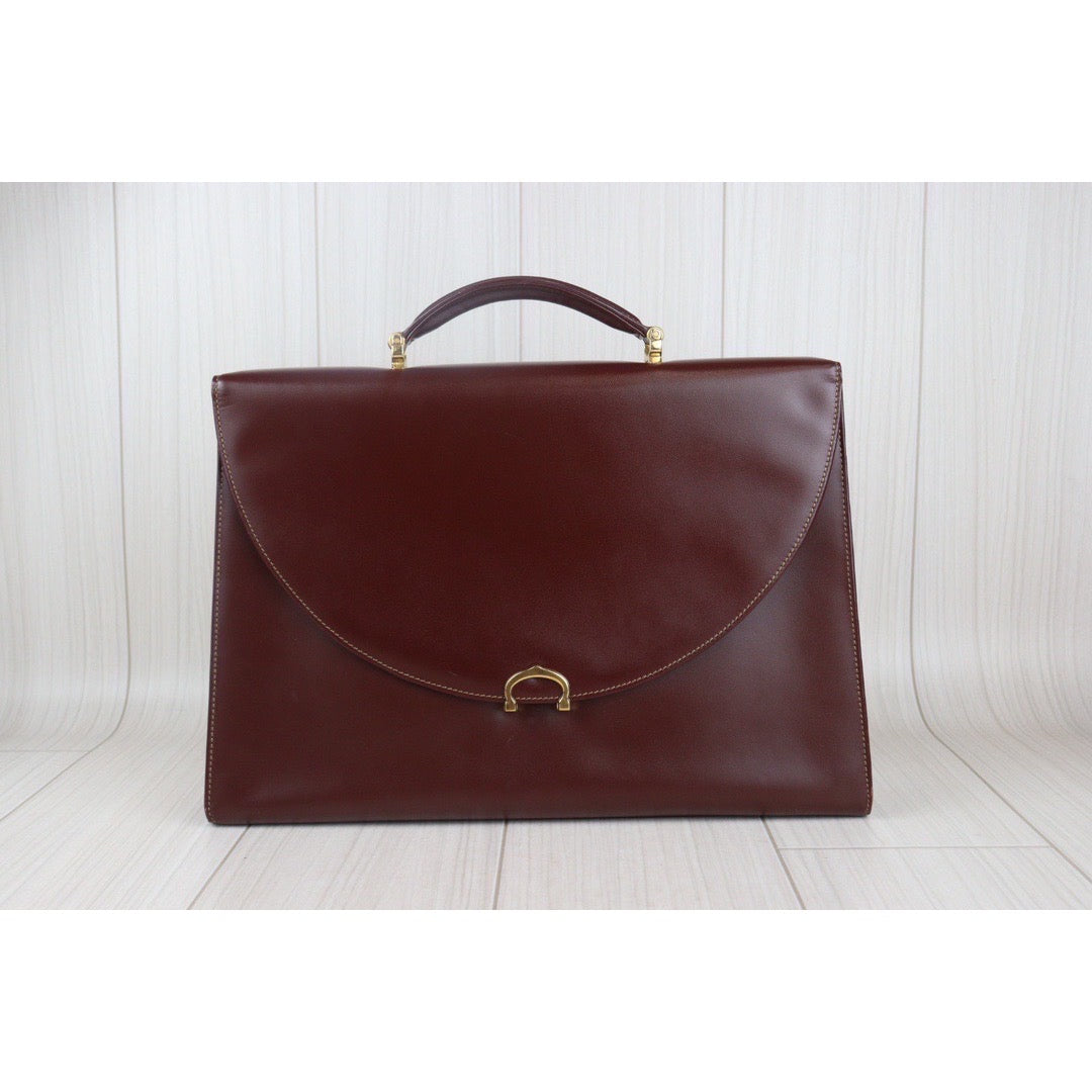 Rank AB ｜ Cartier Trinity Bordeaux Leather Business Bag｜23060601