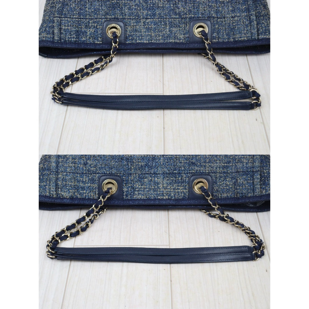 Good ( Rank AB)｜ CHANEL Canvas Tote Bag Blue  Made In 2019 Year｜24112802