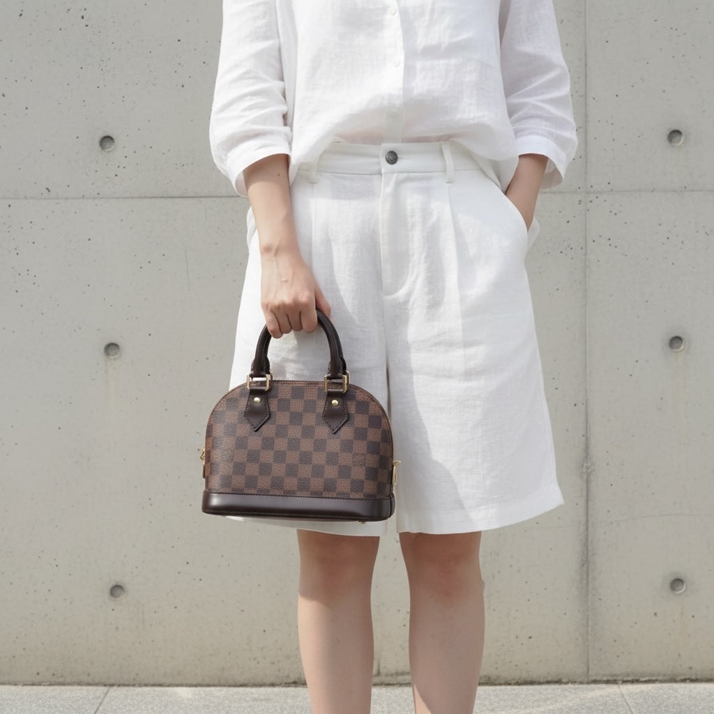 Include Entrupy Certificate of Authenticity｜Very Good ( Rank A)｜Louis Vuitton Damier Alma BB HandBag Shoulder Bag｜X26040817