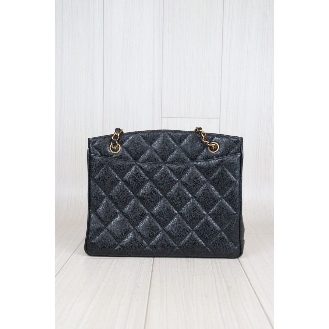 Rank A ｜Chanel Vintage Caviar Skin Black ShoulderBag｜23072010