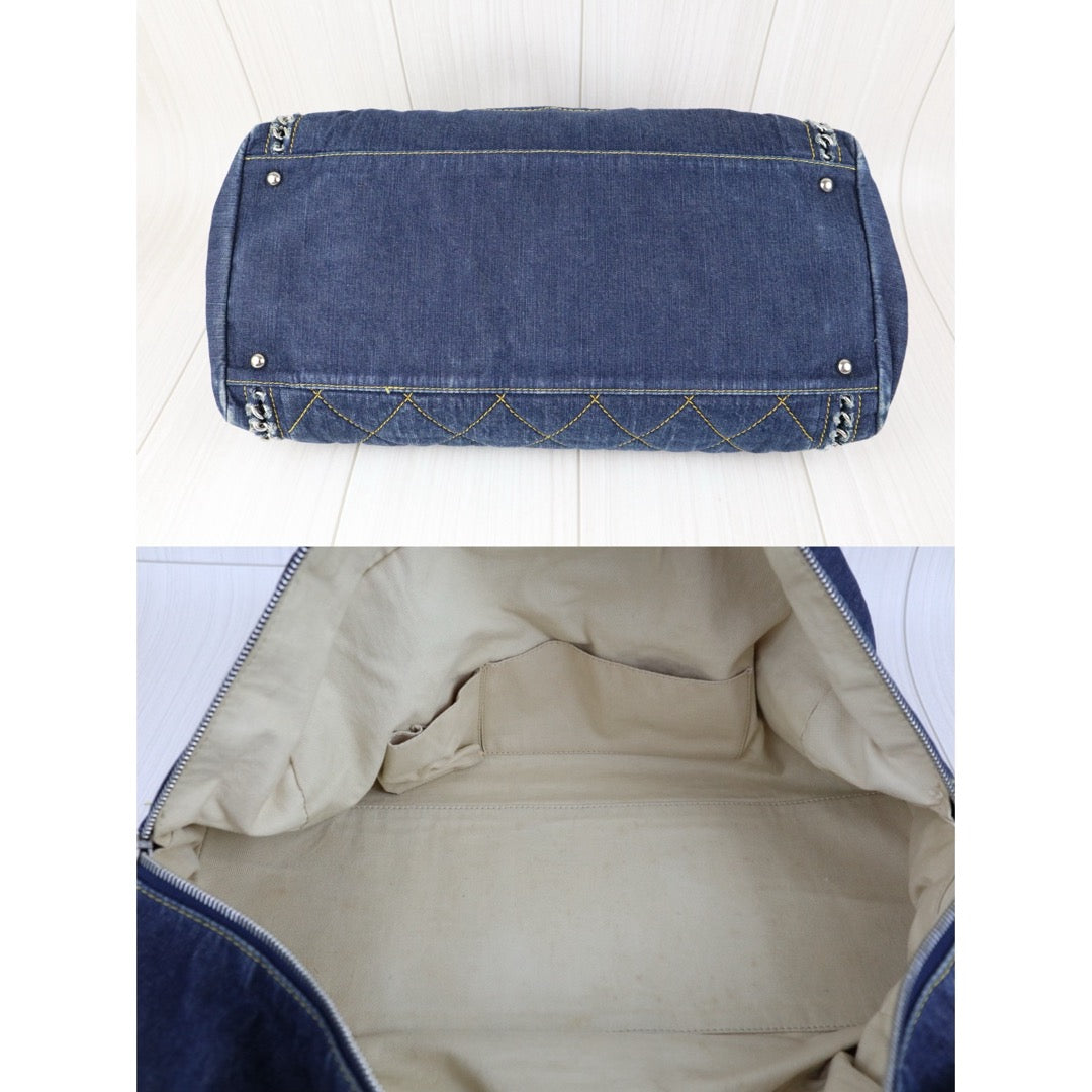 Good ( Rank AB)｜ CHANEL Denim Vintage  Bowling Bag Blue Made In 2005- 2006Year｜J25060506