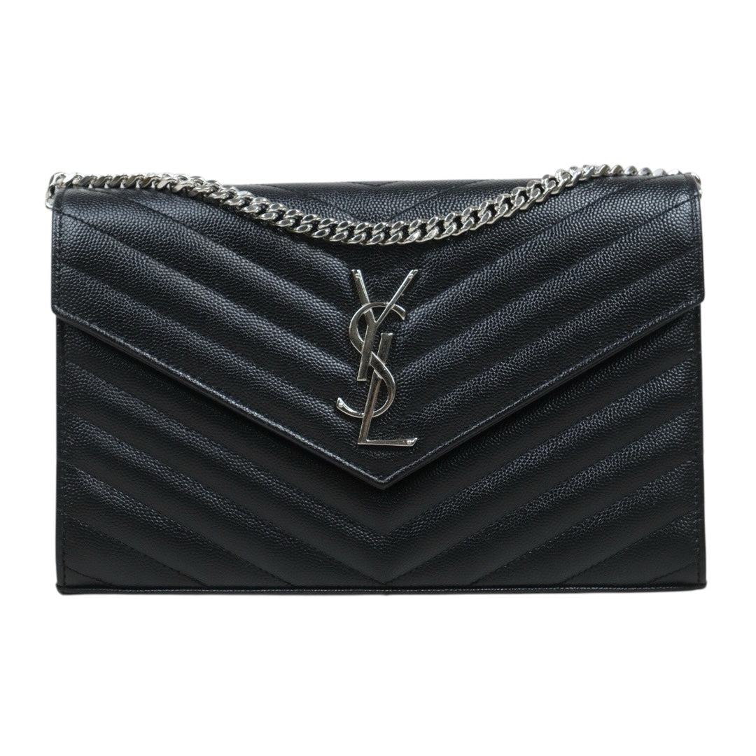 Very Good ( Rank A)｜  Saint Laurent YSL Caviar Skin Shoulder Bag Black MM｜S25101807