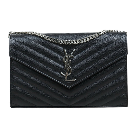 Very Good ( Rank A)｜  Saint Laurent YSL Caviar Skin Shoulder Bag Black MM｜S25101807