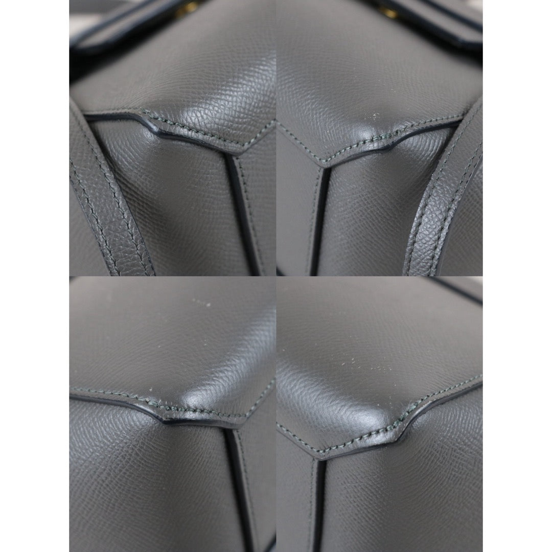 Include Entrupy Certificate of Authenticity｜Good ( Rank AB)｜CELINE Calf Leather  Belt Nano Handbag Shoulder Bag Gray｜S26041407