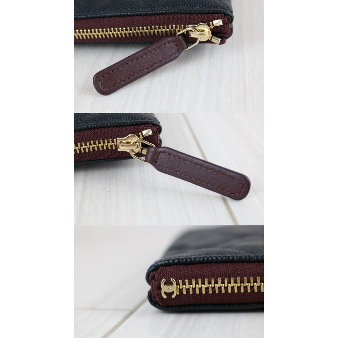 Include Entrupy Certificate of Authenticity｜Excellent（Rank SA）｜Full Set CHANEL Caviar Skin  Klassische Pochette Mit Reissverschluss  Black IC Chips Model｜X26051804