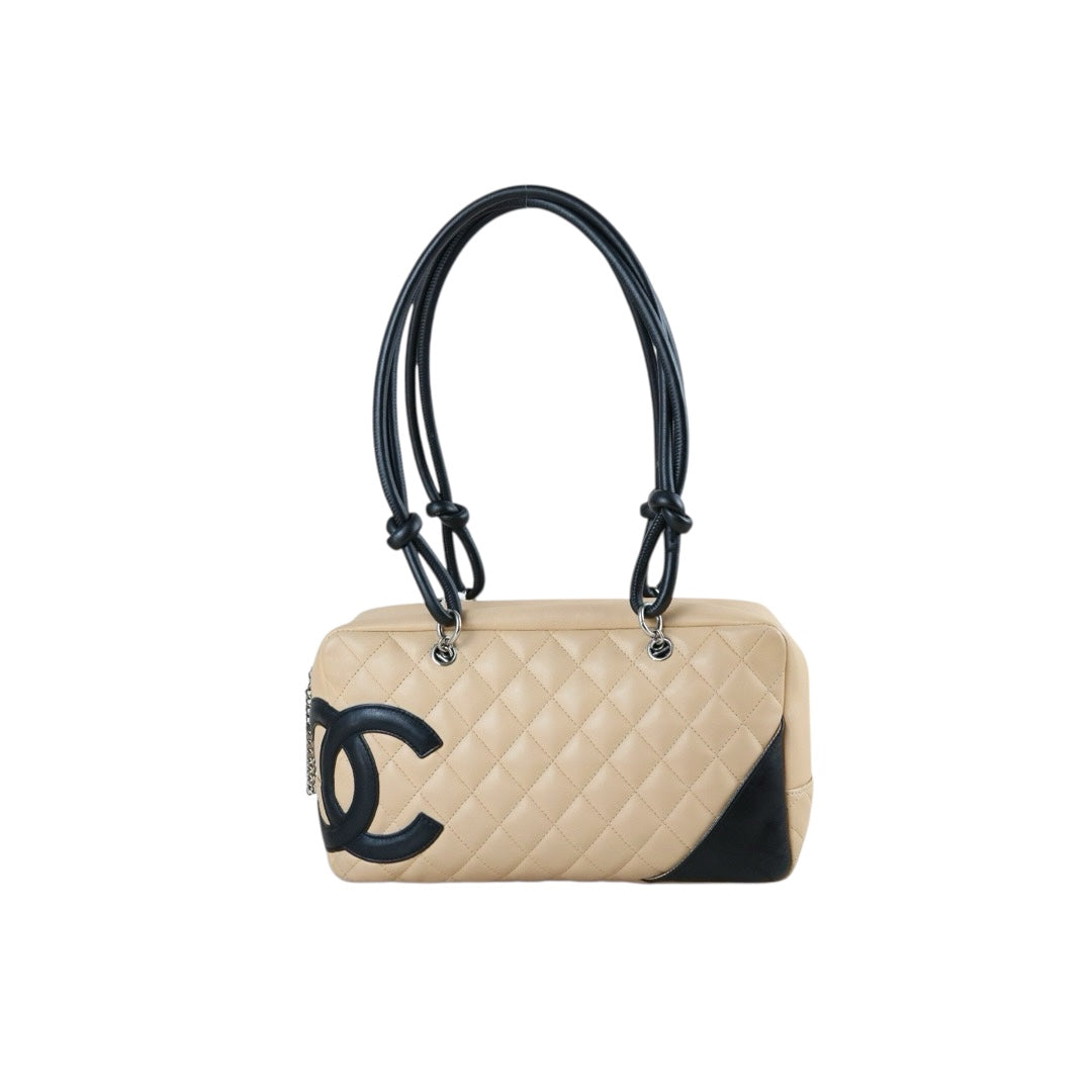 Include Entrupy Certificate of Authenticity｜Good ( Rank AB)｜CHANEL Cambon Ligne Bowler Tote Bag Beige Made In 2004～2005Year｜S26080107