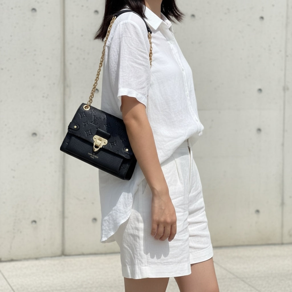 Include Entrupy Certificate of Authenticity｜Very Good ( Rank A) ｜Louis Vuitton Monogram Empreinte Vavin Leather Shoulder Bag Black IC Chips Model ｜S26051501