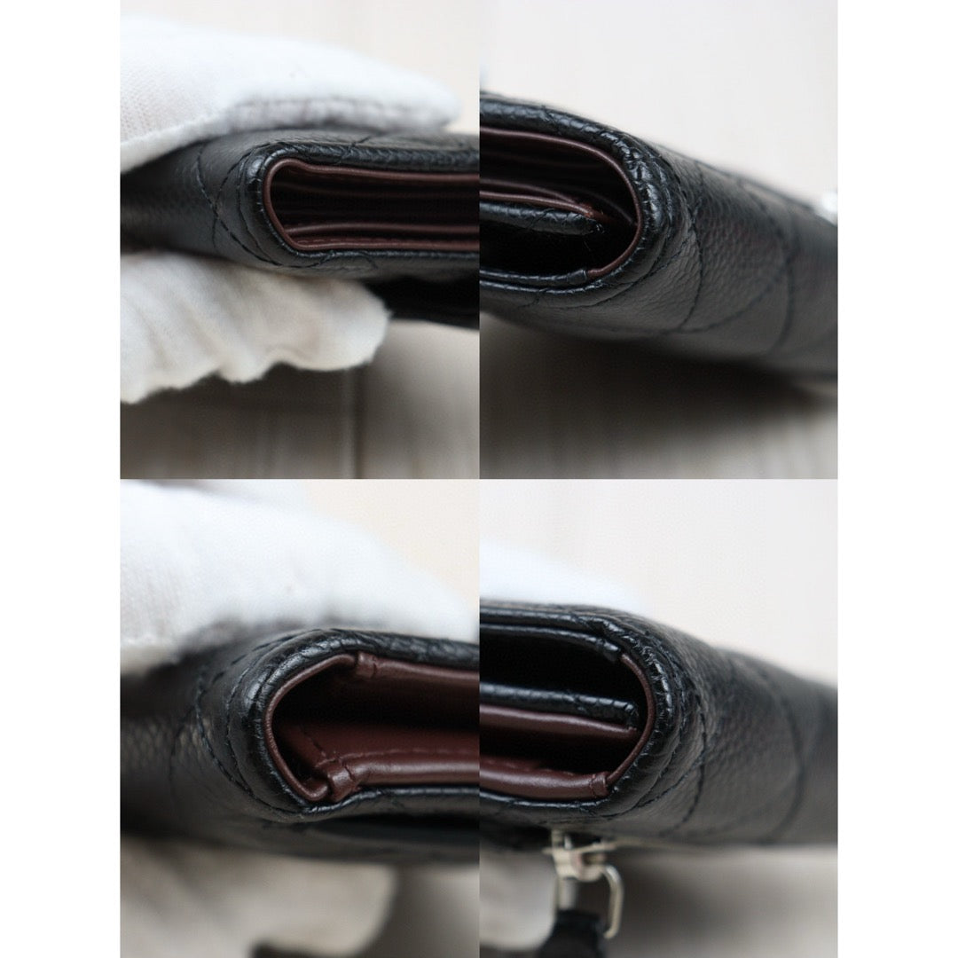 Very Good ( Rank A) ｜CHANEL Caviar Skin Leather Calf Leather  Wallet Black ｜24122002