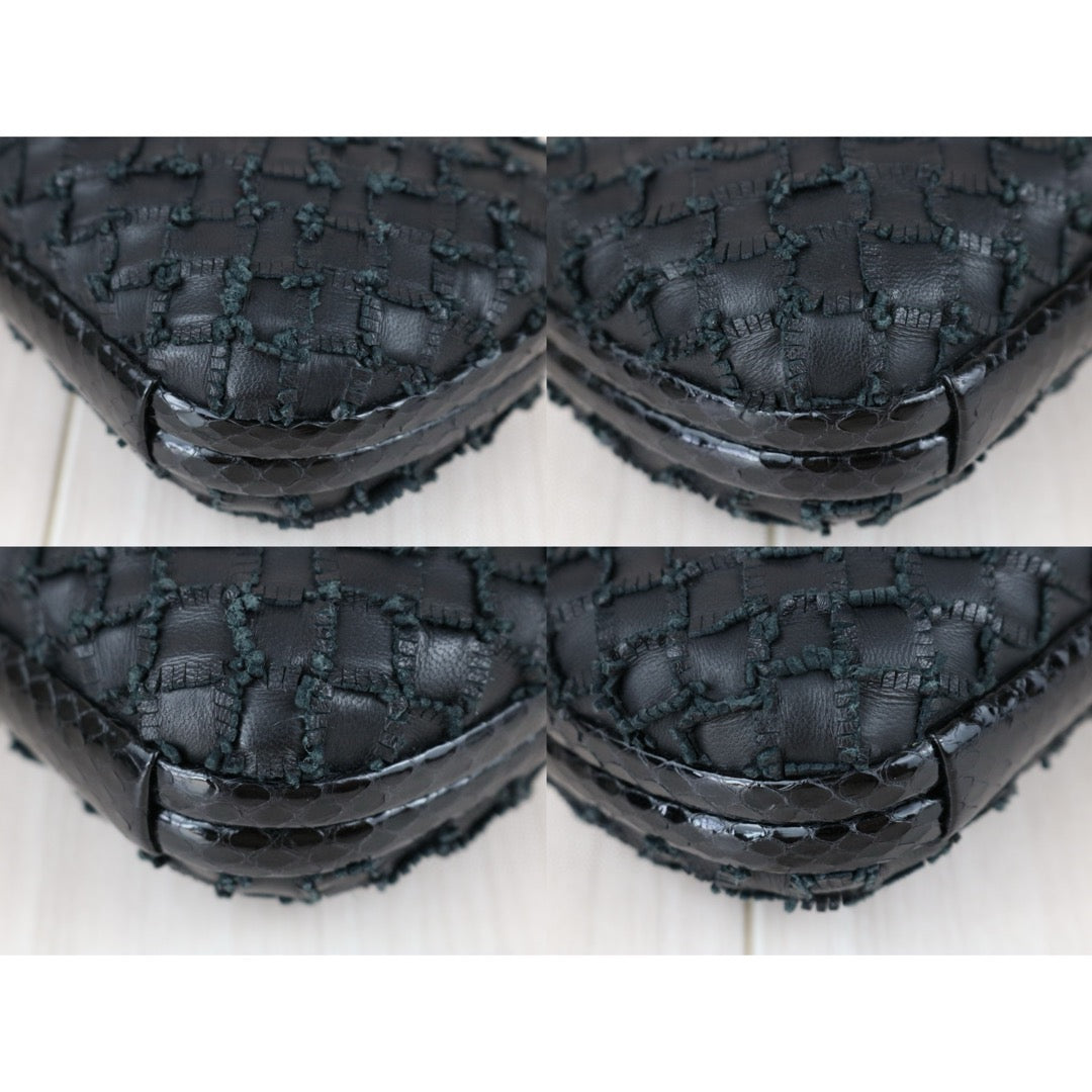 Very Good ( Rank A)｜  Bottega Veneta  Snakeskin Braid Knot Clutch Bag ｜X25042313