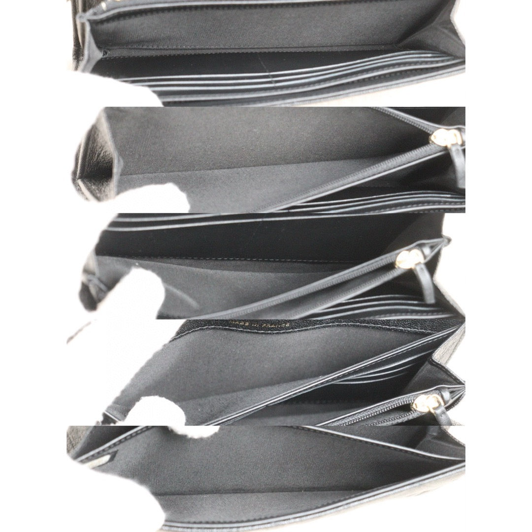 Very Good ( Rank A) ｜CHANEL Leboy Caviar Skin Black Long Wallet Made In 2019 Year｜S25021008