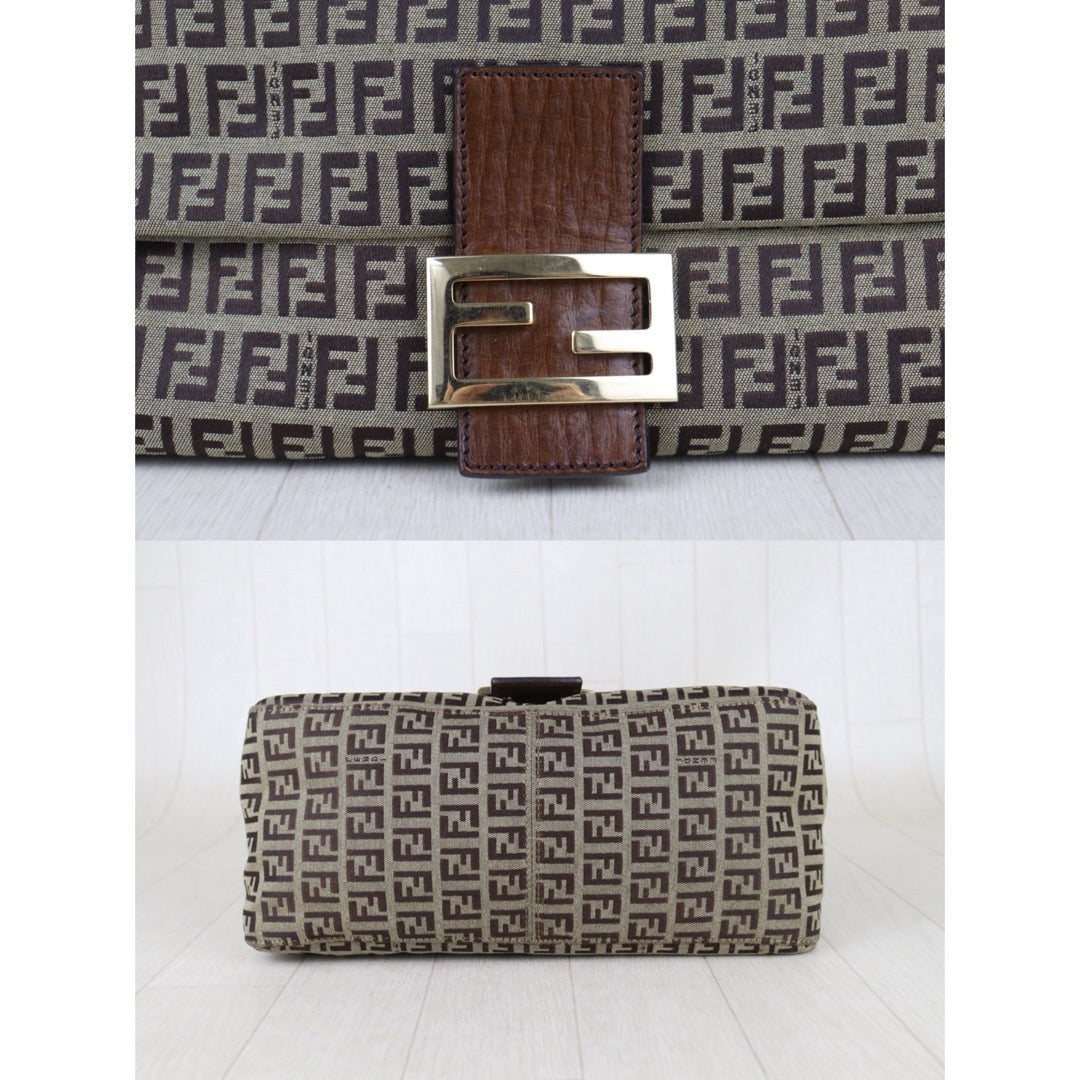 Include Entrupy Certificate of Authenticity｜Good ( Rank AB)｜ FENDI Zucca Mamma Baguette Shoulder Bag ｜S26071701