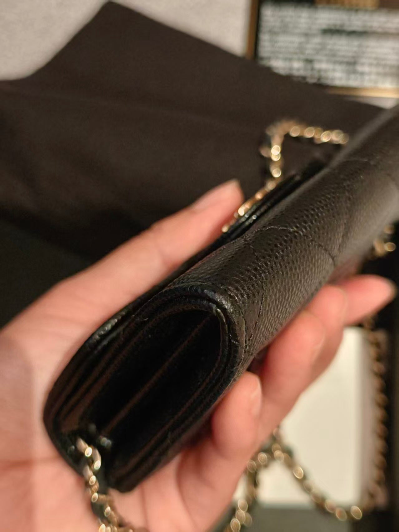 Include Entrupy Certificate of Authenticity｜CHANEL Caviar Skin Chain Shoulder Bag Black