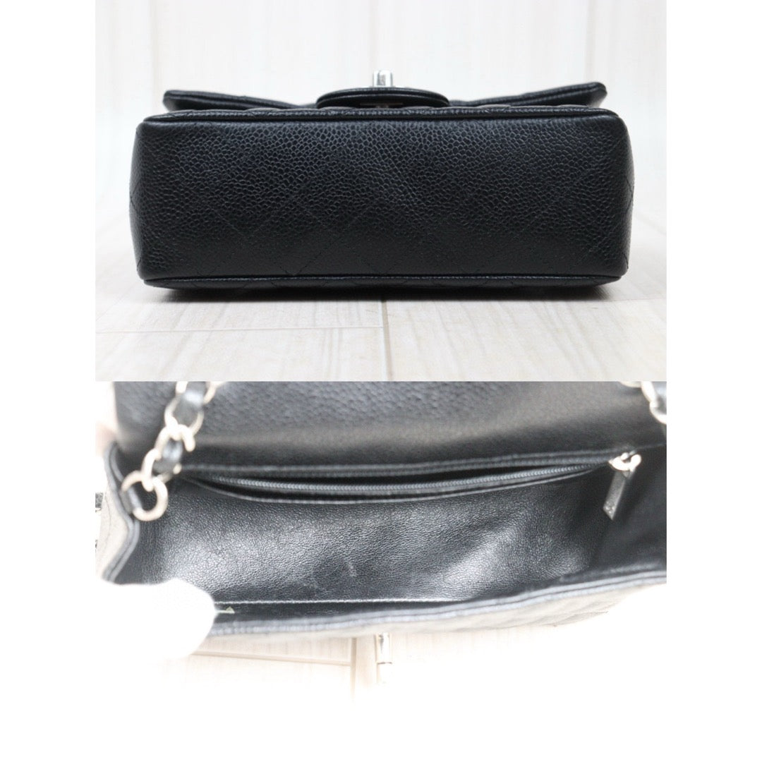 Very Good ( Rank A)｜ CHANEL Caviar Skin Matrasse Single Flap 20 Shoulder Bag Black Made In 2018 Year  ｜S24121805