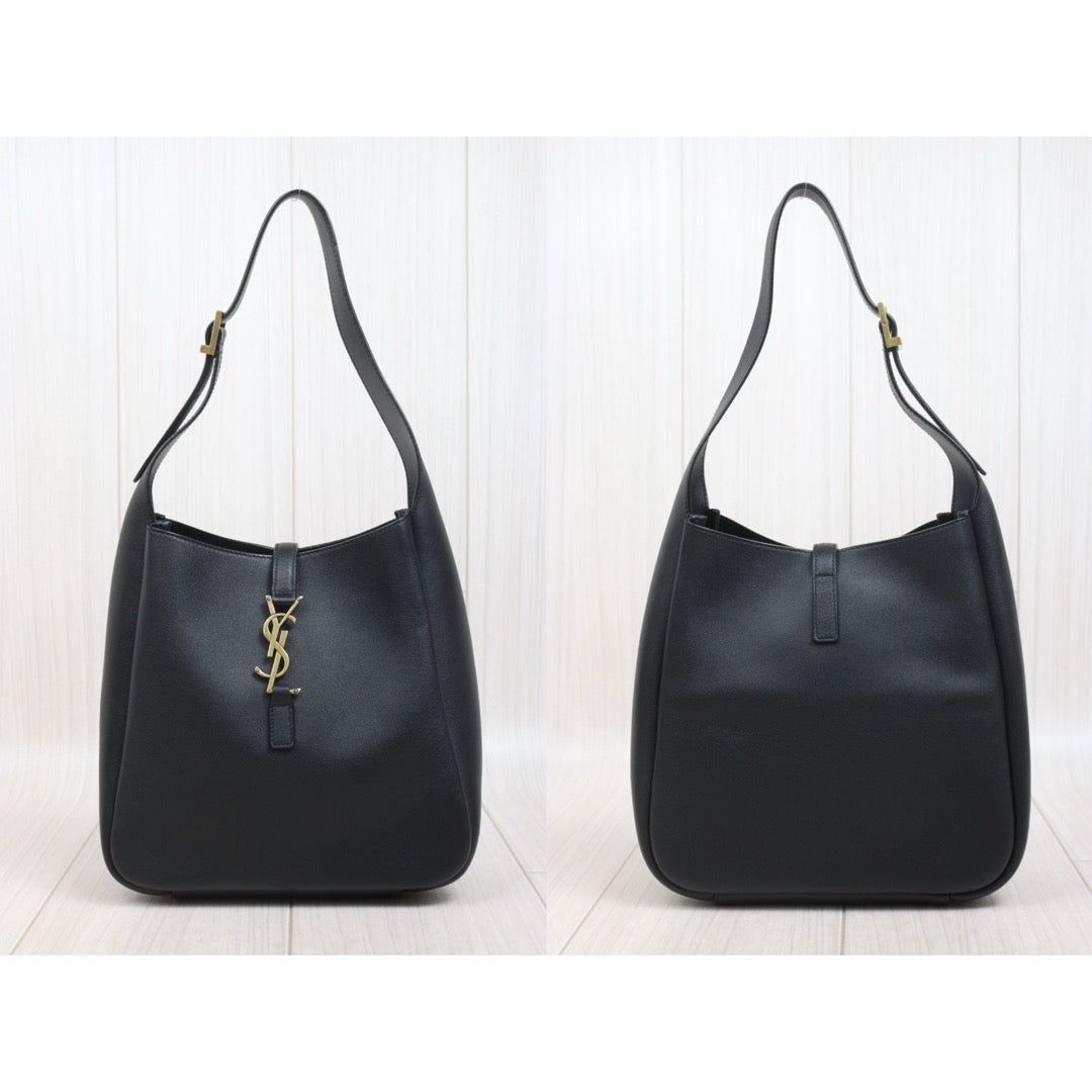 Include Entrupy Certificate of Authenticity｜Very Good ( Rank A)｜  Saint Laurent YSL Calf LeatherHobo Shoulder Bag Black ｜26070908