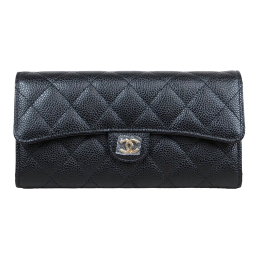 Rank SA ｜CHANEL Caviar Skin Black Long Wallet Made In 2017Year｜S23121104