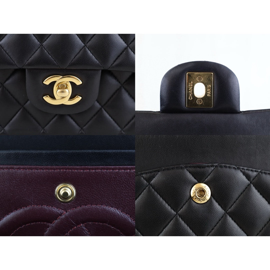 Very Good ( Rank A) ｜ CHANEL  Lamb Skin Black Double Flap 25 Medium Shoulder Bag Made in 2011 Year ｜H25011318