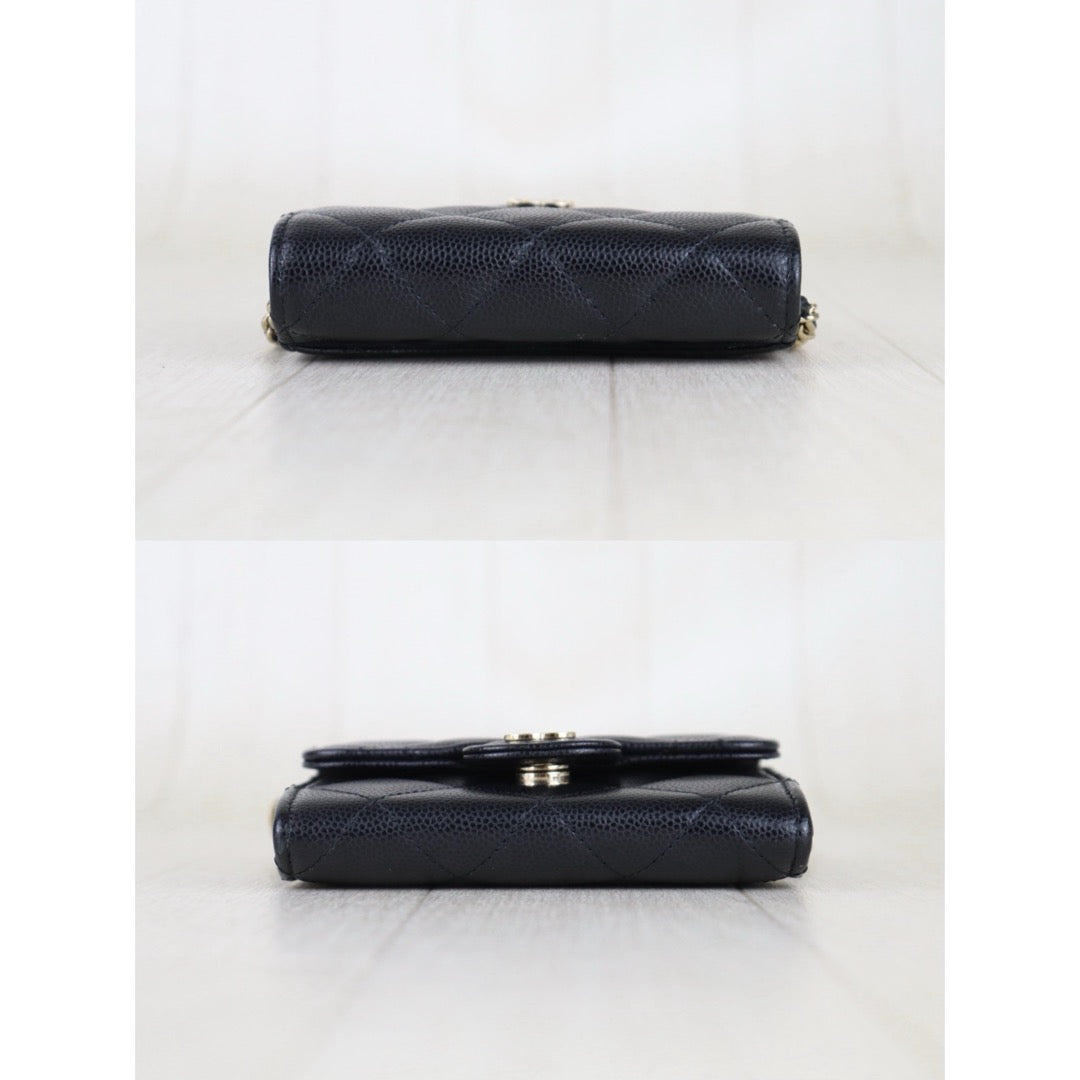 Include Entrupy Certificate of Authenticity｜Very Good（Rank A）｜CHANEL Caviar Skin Matrasse Chain Mini Shoulder Bag Made In 2021-2022Year｜S26072508