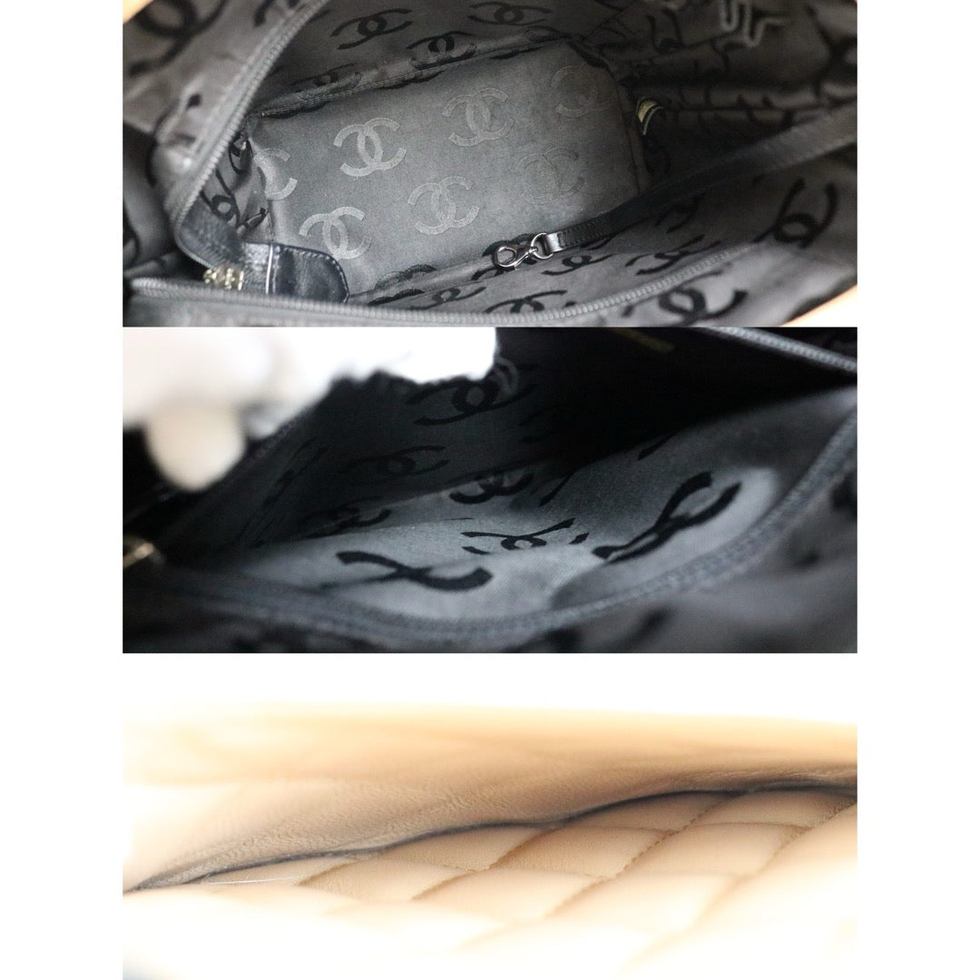 Include Entrupy Certificate of Authenticity｜Good ( Rank AB)｜ CHANEL Cambon Line Calf Leather Tote Bag Beige Made In 2003-2004Year｜Y26051521