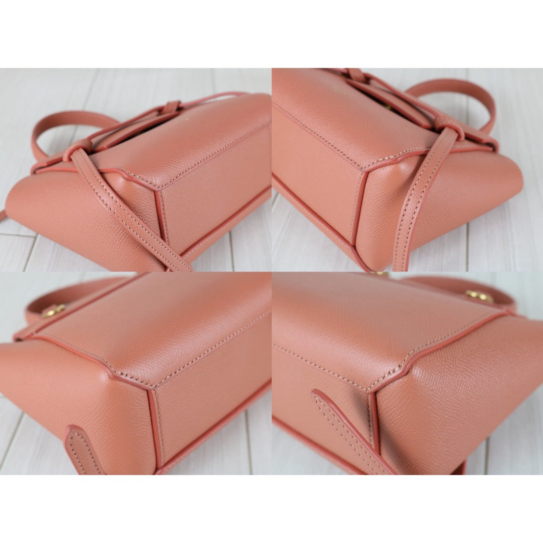 Very Good ( Rank A)｜CELINE Calf Leather Belt Pico Handbag Shoulder Bag Terracotta｜X25110603