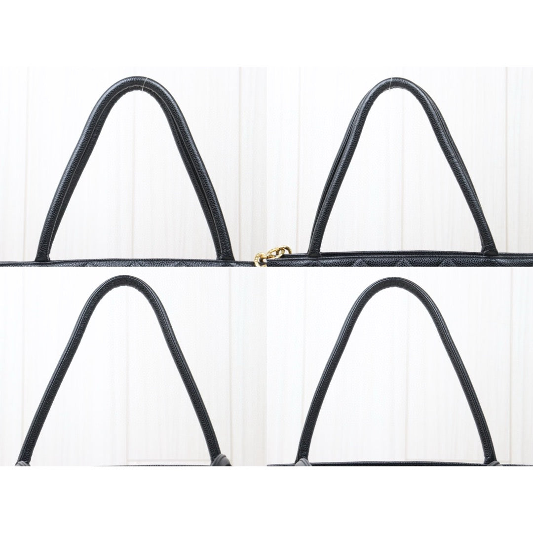 Very Good ( Rank A) ｜ CHANEL Caviar Skin Leather Calf Leather Tote Bag Black Made In 2000～2002 Year｜24122615