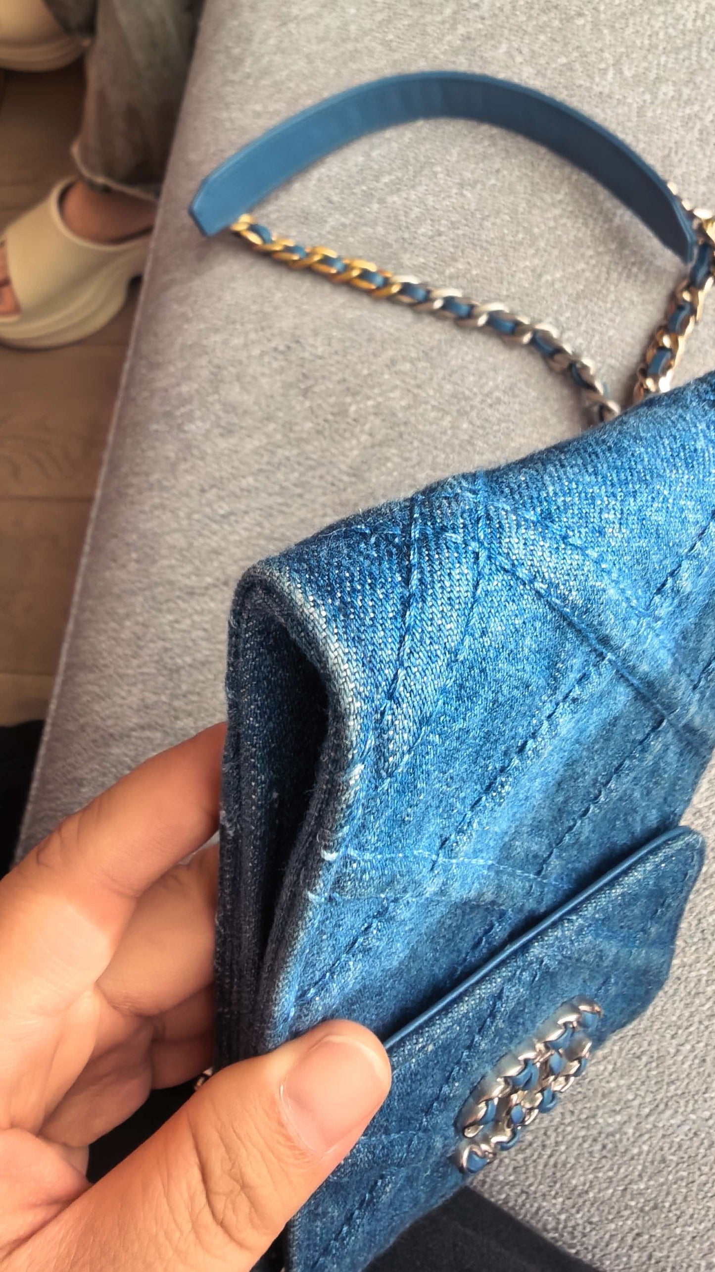 First installment 1/4｜ CHANEL Matrasse Chain Demin Blue 19Bag Shoulderbag