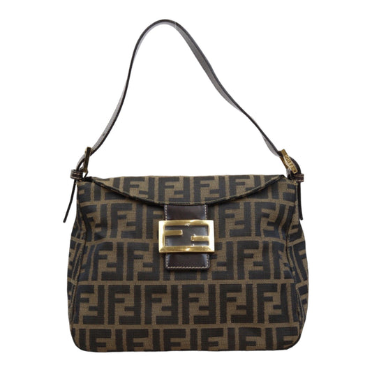 Rank A｜ FENDI Zucca Mamma Baguette Shoulder Bag Gold Hardware｜24031806