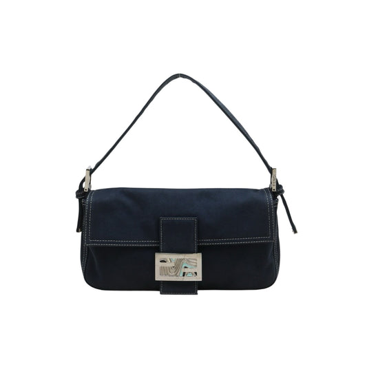 Include Entrupy Certificate of Authenticity｜Good ( Rank AB)｜  FENDI Denim Baguette Shoulder Bag  ｜S26060616