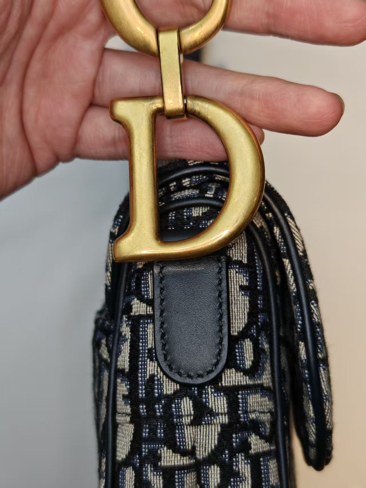 Very Good ( Rank A)｜Dior Trotter Saddle Shoulder Bag Medium with strap and Entrupy Certificate of Authenticity