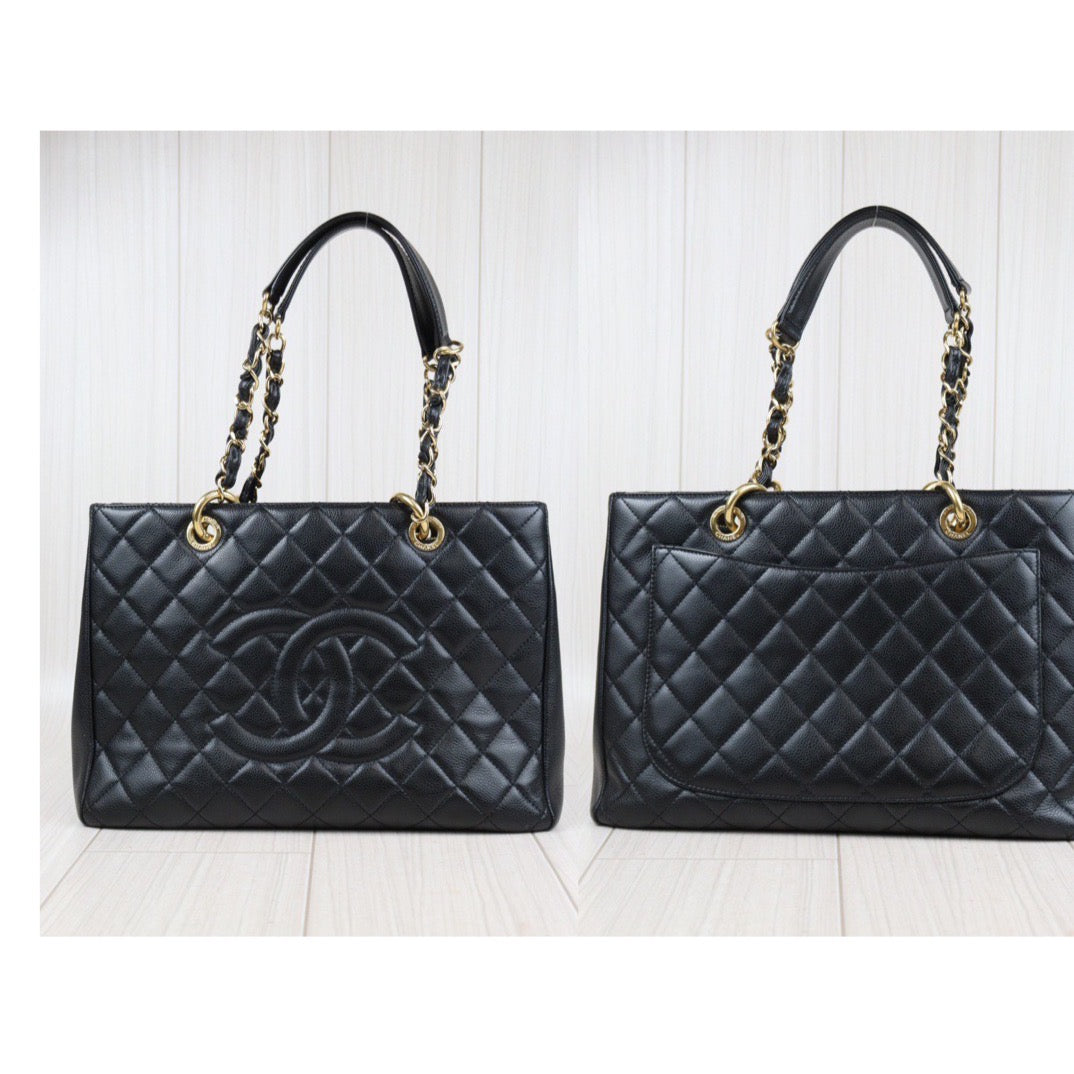 Rank A ｜ CHANEL Matrasse GST Chain Tote Bag Caviar Skin Black  Made In 2014 Year｜24012201