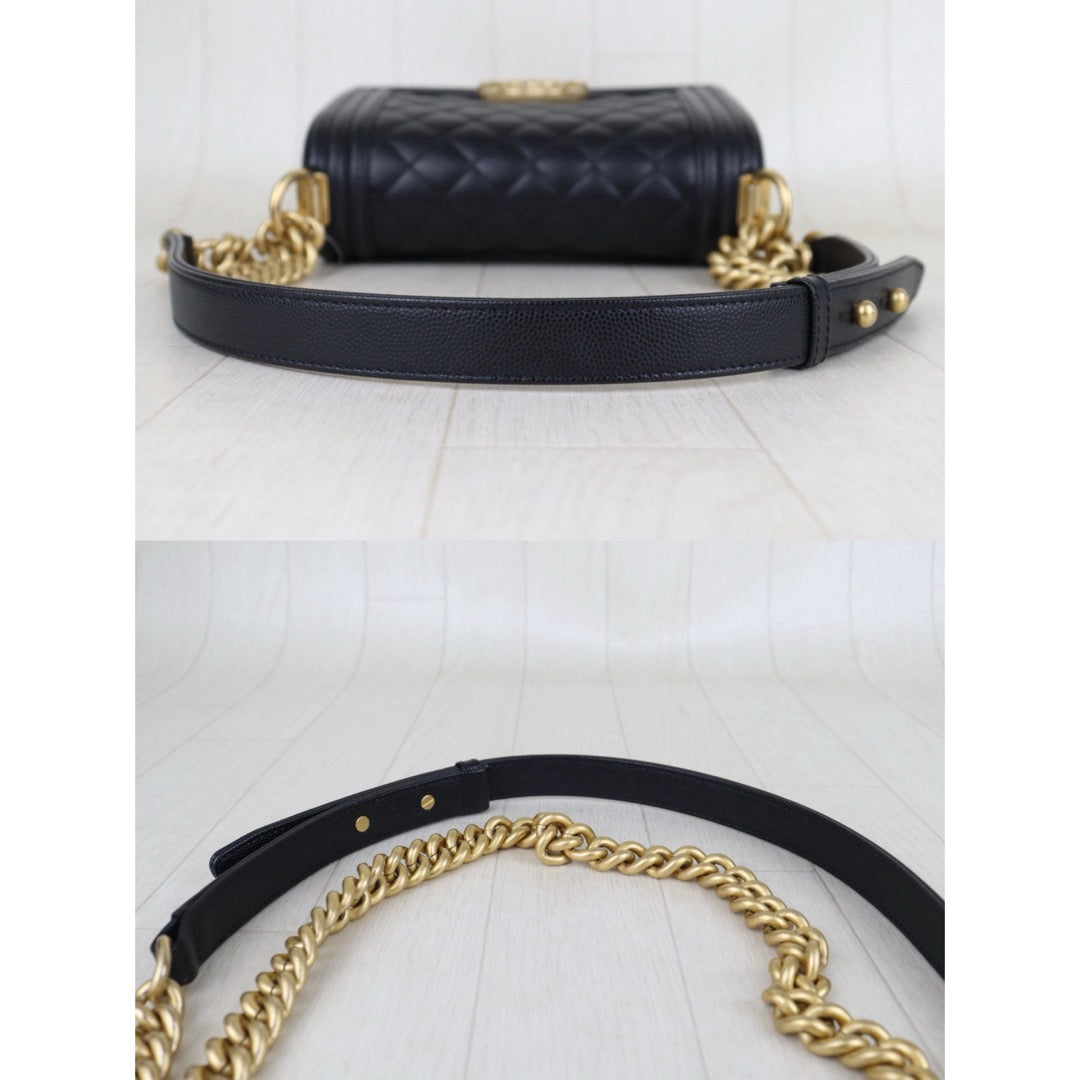 Include Entrupy Certificate of Authenticity｜Excellent（Rank SA）｜Full Set CHANEL Caviar Skin  LeBoy Chain Shoulder Bag Small Black   IC Chips Model ｜S26041403