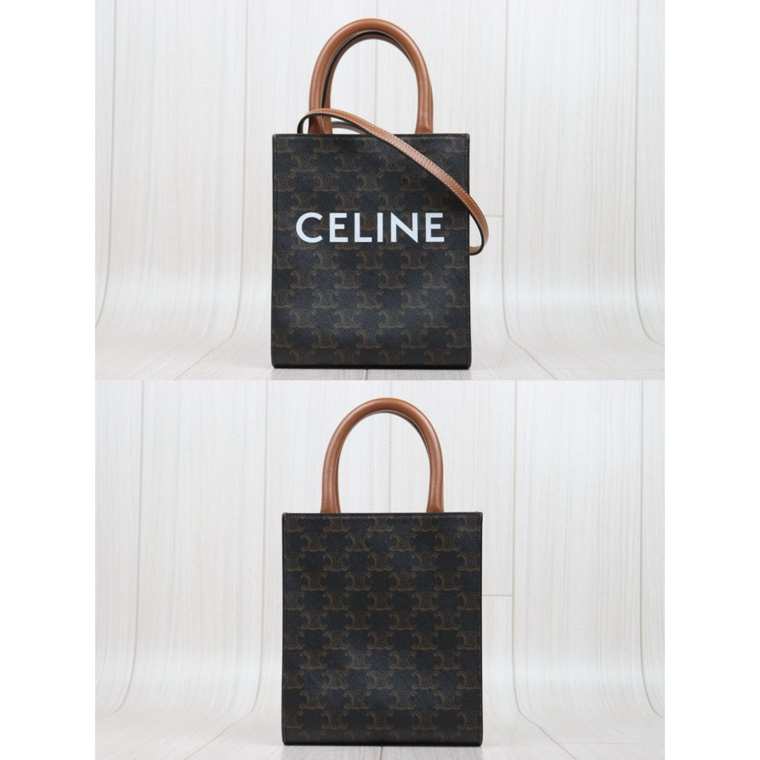 Very Good ( Rank A) ｜ CELINE Macadam MINI Tote Bag Shoulder Bag ｜P25051603