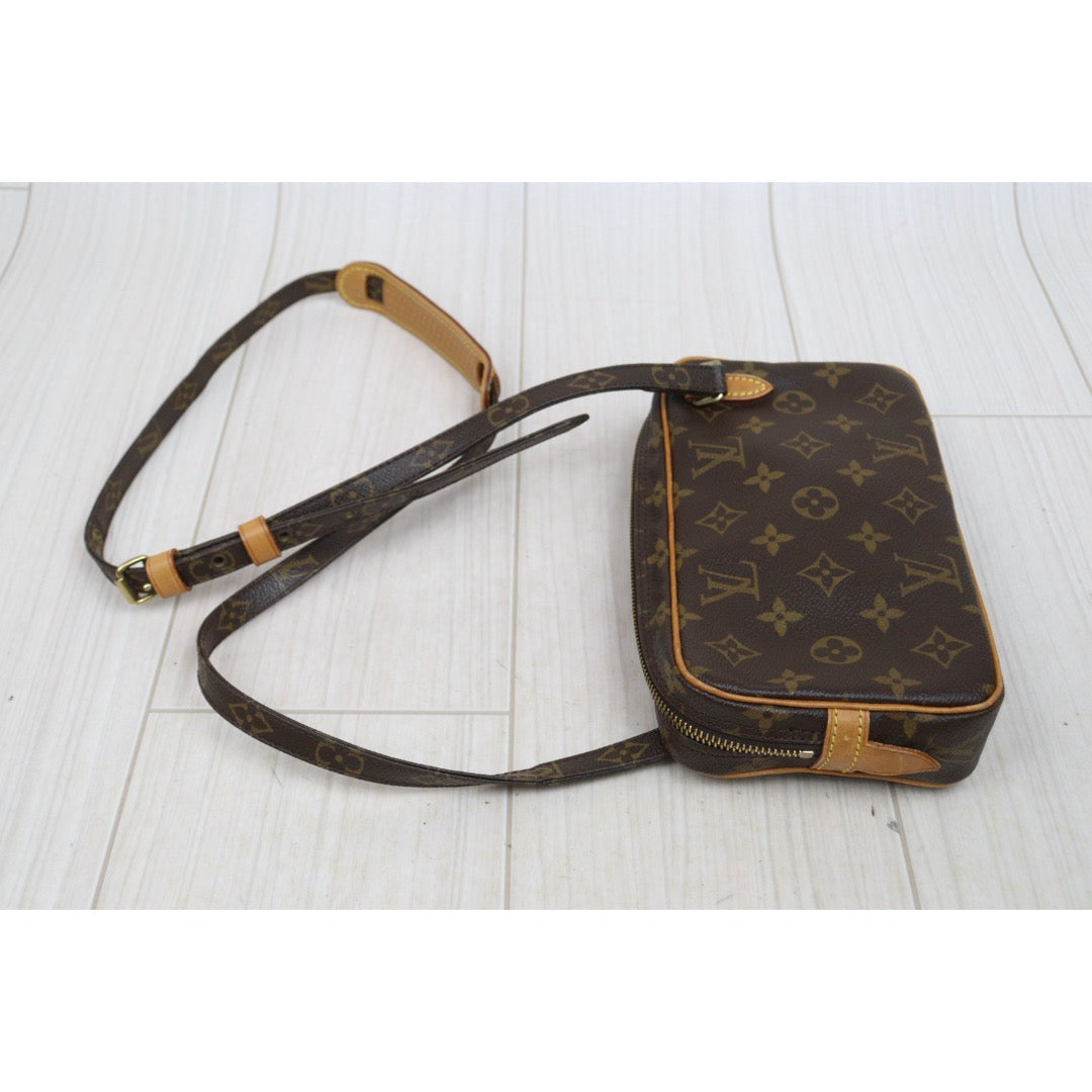 Include Entrupy Certificate of Authenticity｜Fair ( Rank B)｜Louis Vuitton Monogram Pochette Marley Bandolier Shoulder Bag｜25121803