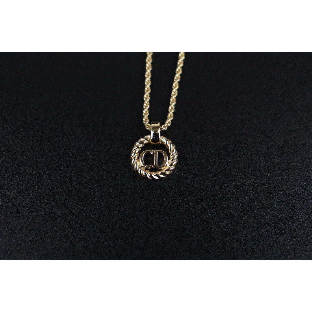 Rank A ｜ Dior CD Necklace Gold Plated ｜24011820