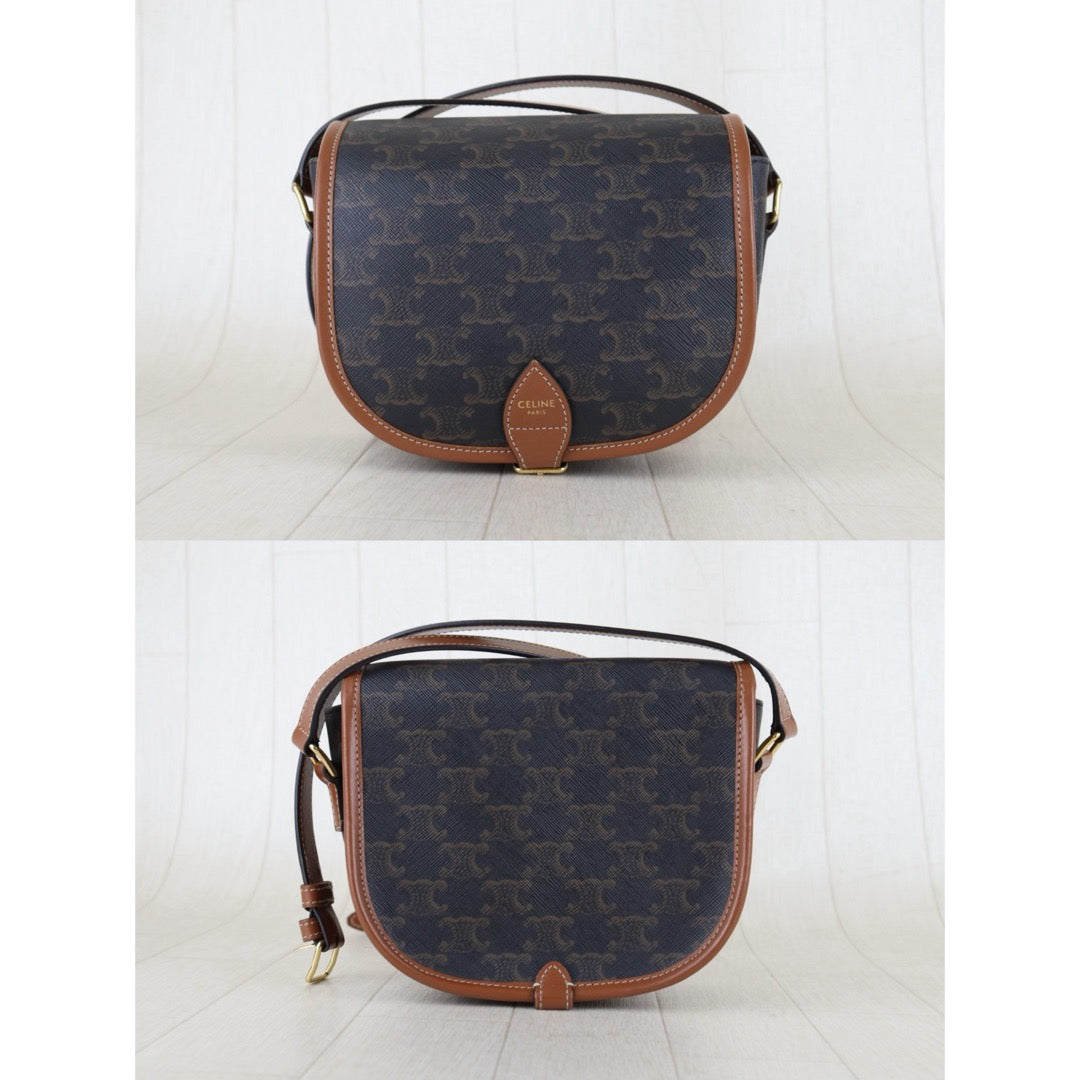 Very Good ( Rank A) ｜ CELINE Macadam Triomphe Cross Body Shoulder Bag Current Model｜S26022801