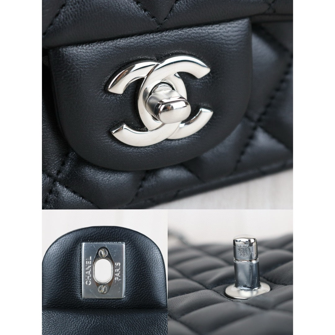 Very Good ( Rank A)｜ CHANEL Lanbskin Square 17  Shoulder Bag Black Made In 2020～2021 Year ｜W25042805