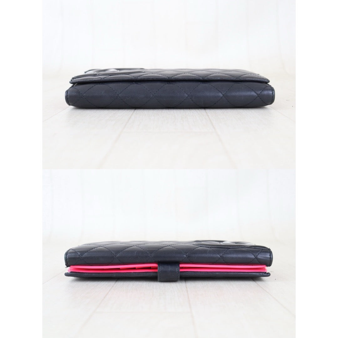 Include Entrupy Certificate of Authenticity｜Good ( Rank AB) ｜ CHANEL Cambon Long Wallet Black Made In 2013-2014 Year｜Z26101102