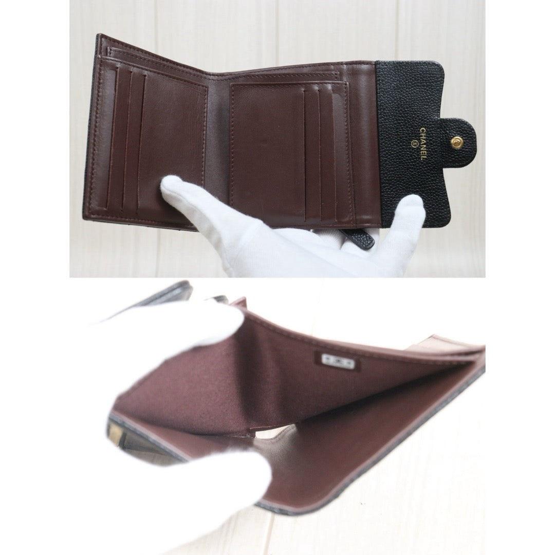 Include Entrupy Certificate of Authenticity｜Good ( Rank AB)｜Chanel Caviar Skin Black Wallet IC Chips Model ｜26070703