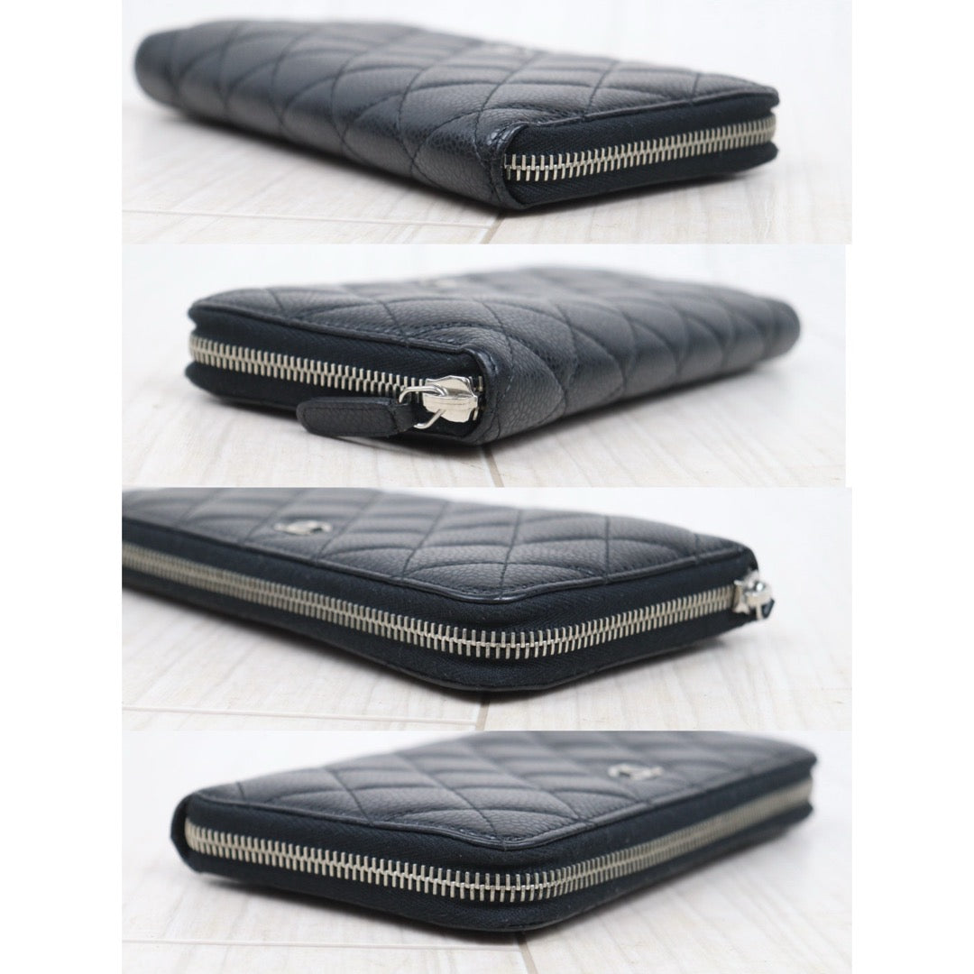 Good ( Rank AB)｜CHANEL Caviar Skin Long Wallet Black Made In 2013 - 2014Year｜S25081001