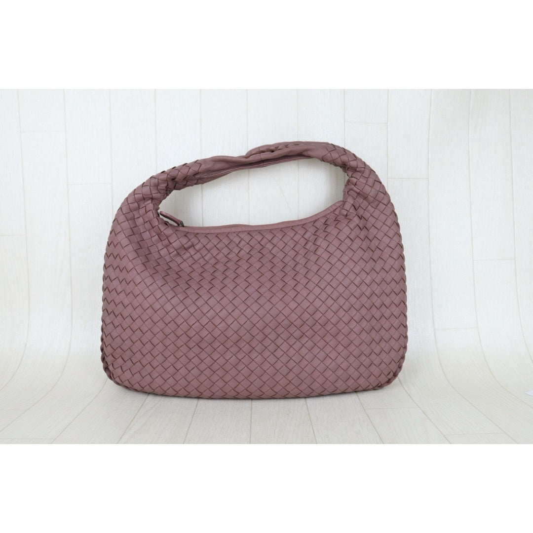 Include Entrupy Certificate of Authenticity｜Good ( Rank AB) Bottega Veneta Lamb Skin Braid Shoulder Bag Dark Purple Cameo｜S26041408