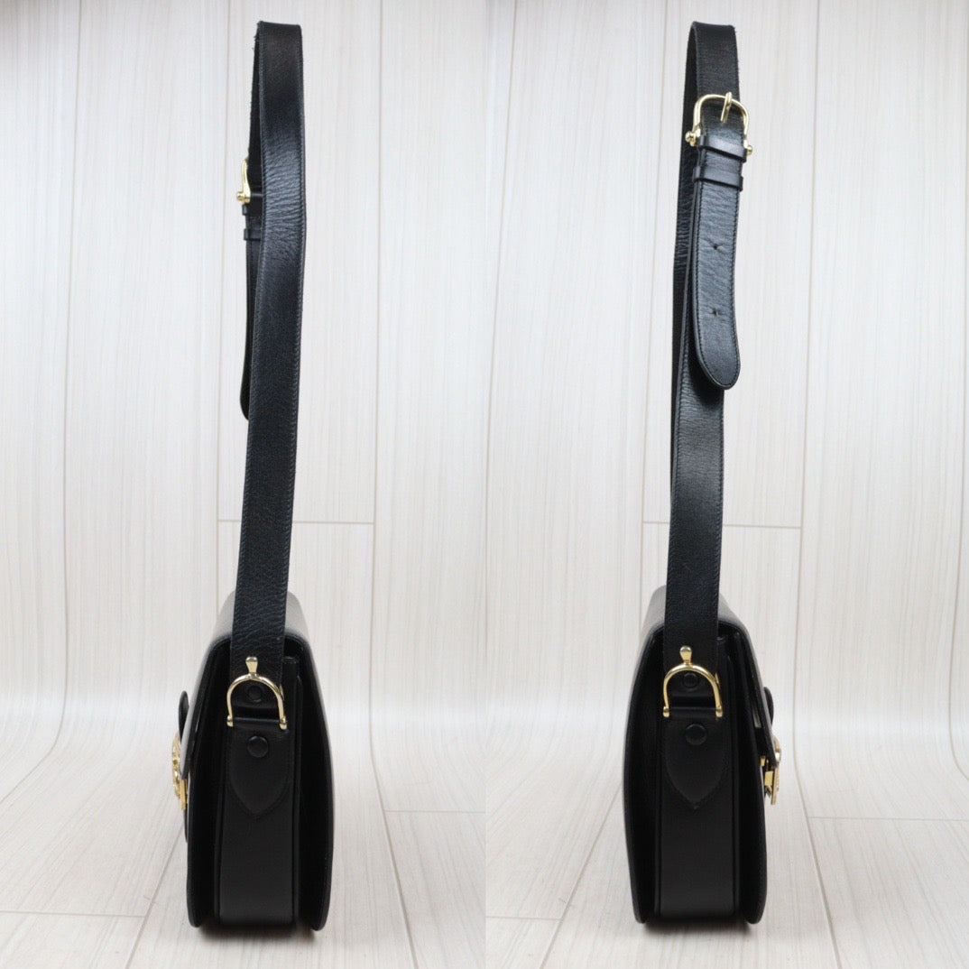 Rank AB｜ CELINE Vintage Box Calf Leather Shoulder Bag Black｜24042912