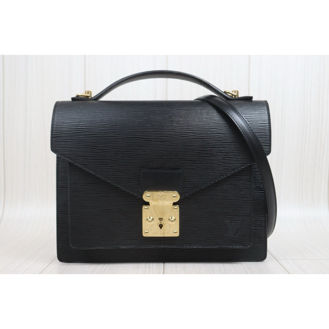 Include Entrupy Certificate of Authenticity｜Very Good ( Rank A)｜ Louis Vuitton Epi Capucines Monceau Handbag Shoulder Bag Black｜26071501
