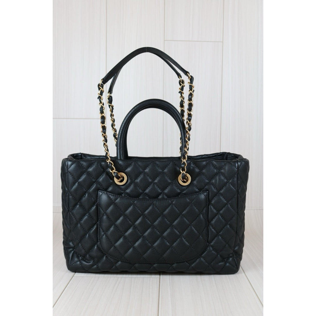 Very Good ( Rank A) ｜ CHANEL Matrasse Chain Tote Bag Caviar Skin Black  Made In 2018-2019 Year｜S24090501