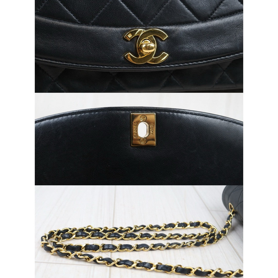 Good ( Rank AB)｜ CHANEL Matrasse Diana 25 Lamb Skin  Chain Bag Made in 1991-1994 Year｜P24073007