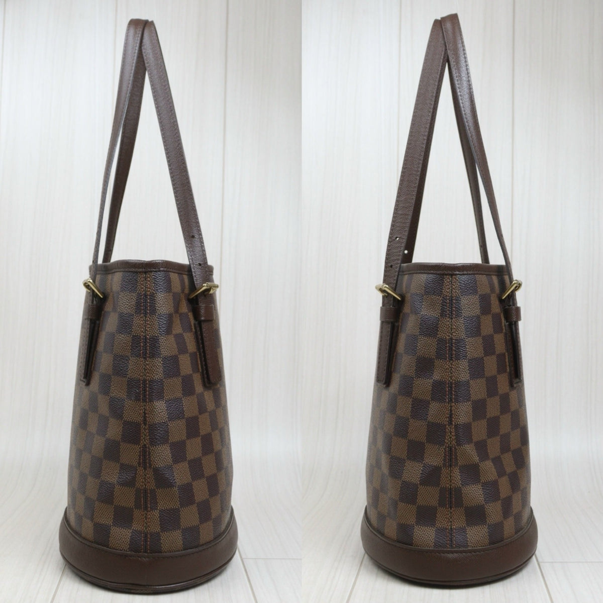 Include Entrupy Certificate of Authenticity｜Very Good ( Rank A) ｜ Louis Vuitton Damier Ebene Marais Bucket PM Shoulder Strap｜26101906