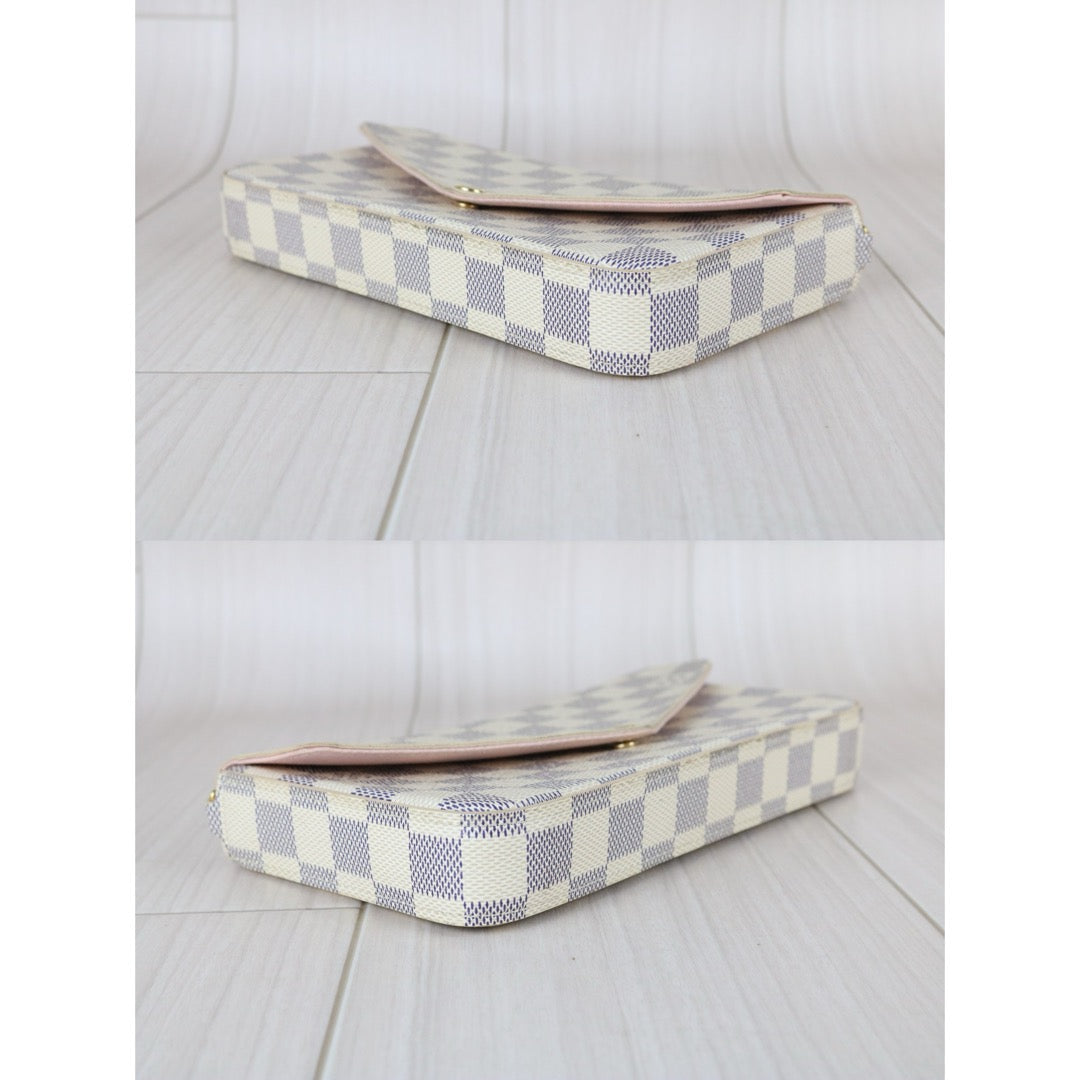 Very Good ( Rank A)｜LV Damier Azur Pochette Felicie Shoulder Bag IC Chips Model ｜S25070203