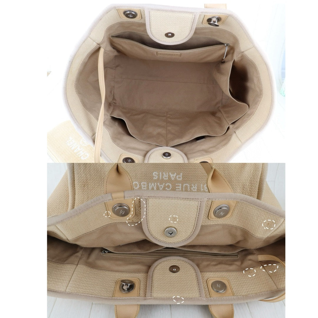 Good ( Rank AB)｜ CHANEL Canvas Tote Bag Khaki Large｜H24112104