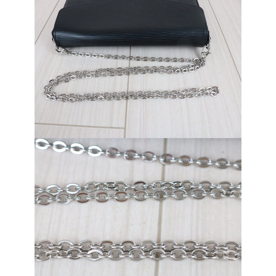 Include Entrupy Certificate of Authenticity｜Very Good ( Rank A)｜Louis Vuitton Epi Pochette Felicie Chain ShoulderBag  Black  IC Chips Model｜X26081806