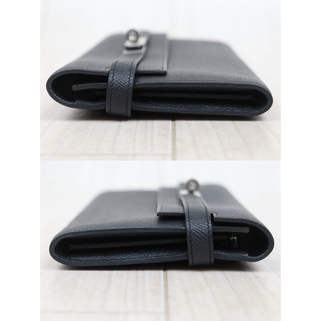 Good ( Rank AB)｜ HERMES Epsom Kelly Long Wallet Black □X Stamp Made In 2016Year｜W25110610