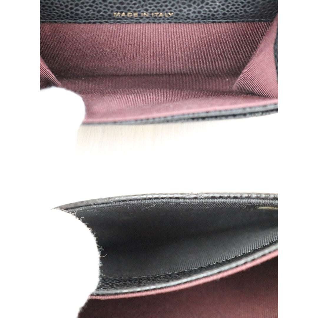 Very Good ( Rank A)｜Chanel Caviar Skin Card Holder  Black Made In 2018-2019Year ｜X25072603